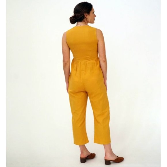 Loup NYC Canary Lee Jumpsuit Doublecloth Cotton Zip Front - Picture 2 of 7
